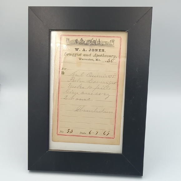 Antique Other - Antique Victorian 1869 6-9 druggist and apothecary receipt